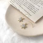 Rhinestone Snowflake Hook Drop Earring 1 Pair - As Shown In Figure - One Size