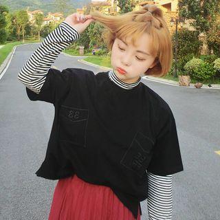 Set: Stripe Long-sleeve T-shirt + Short-sleeve T-shirt