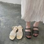 Dotted Mesh Flat Sandals