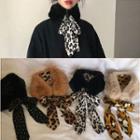 Bow Accent Faux Fur Scarf