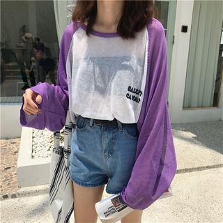 Lettering Long Sleeve Knit T-shirt