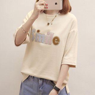 3/4-sleeve Letter Sweatshirt
