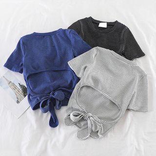Striped Tie-back T-shirt