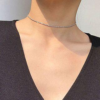 925 Sterling Silver Star Pendant Choker 925 Silver - Star - One Size