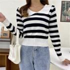 Striped Long-sleeve Knit Top - 3 Colors