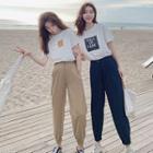 Short-sleeve Print T-shirt / Harem Pants