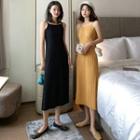 Spaghetti Strap Knit Midi A-line Dress