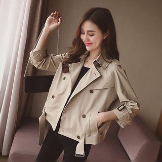 Double Breasted 3/4 Sleeve Coat
