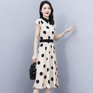 Dot Pattern Chiffon Short-sleeve Dress