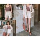 Elastic-waisted Patterned Shorts