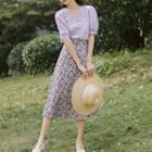 Short-sleeve Top / Floral Print Skirt