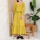 Puff-sleeve Top / High-waist Skirt