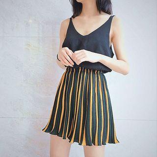 Pinstripe Chiffon Skort