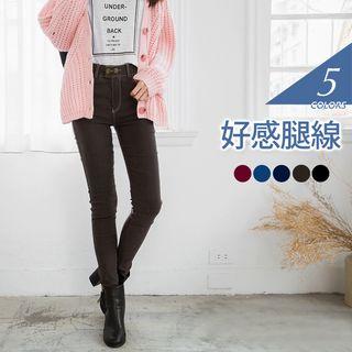 2-buttoned Open Bleached Skinny Jeans
