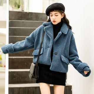 Faux Shearling Crop Button Coat