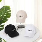 Embroidered Lettering Baseball Cap Jx469 - Black - One Size