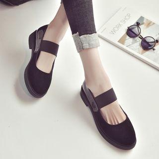 Faux-leather Mary Jane Flats