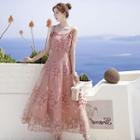 Strappy Maxi A-line Dress / Light Jacket
