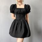 Short-sleeve Corset Mini Dress