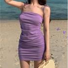 Strappy Sheath Dress Purple - One Size