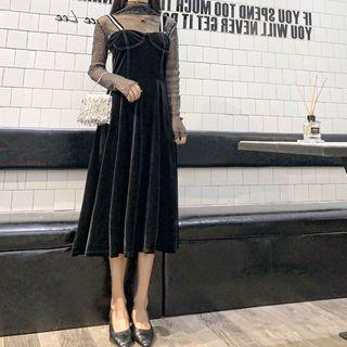 Set: Giltter Top + Velvet Dress