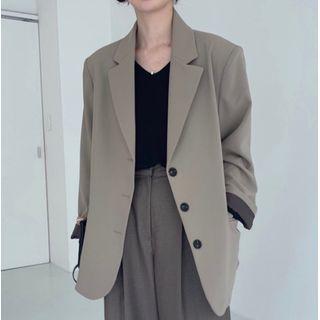 Plain Blazer Dusky Green - One Size