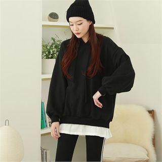 Slit Layered-hem Hoodie