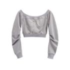 Off-shoulder Crop Sweatshirt