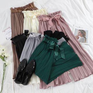High-waist Ruffle Wide Leg Pants