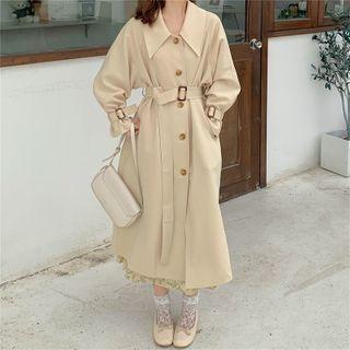 Single Breasted Buckled Long Coat