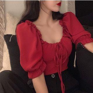 Square-neck Puff-sleeve Blouse / Dress