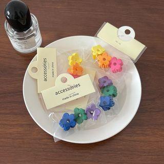 Set Of 3: Flower Plastic Hair Clamp