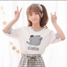 Printed Lettering Short Sleeve T-shirt