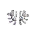 Cute Bear Earrings With White Austrian Element Crystal