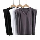 Shoulder-padded V-neck Tank Top