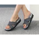 Cross-strap Slide Sandals