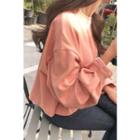 Balloon-sleeve Boxy Pullover Pink - One Size