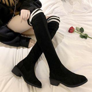Striped Panel Over-the-knee Boots