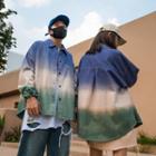 Unisex Gradient Loose-fit Shirt Jacket