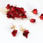 Bridal Set : Flower Hair Clip + Earring