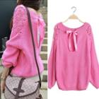 Bow Back Sweater Rose Pink - One Size