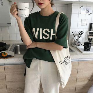 Lettering Print Loose-fit Short-sleeve Top