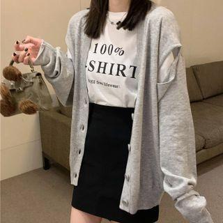 Slit-sleeve Cardigan