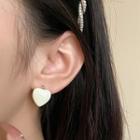 Heart Glaze Alloy Earring 1 Pair - Earrings - Off-white - One Size