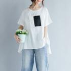 Asymmetrical Applique Short-sleeve T Shirt White - L