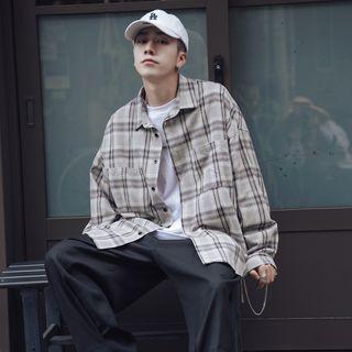 Long-sleeve Plaid Button Down Shirt