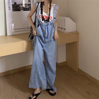 Denim Loose Fit Jumper Pants As Shown In Figure - One Size