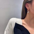 Heart Drop Sterling Silver Earring 1 Pair - E3050 - Gold - One Size