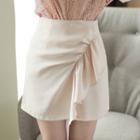 Shirred-trim Draped A-line Skirt