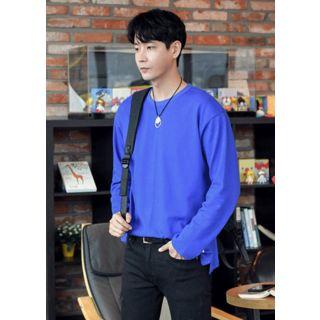 Crew-neck Letter-tag Pullover